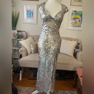 Stunning Silver Sequin Gown
